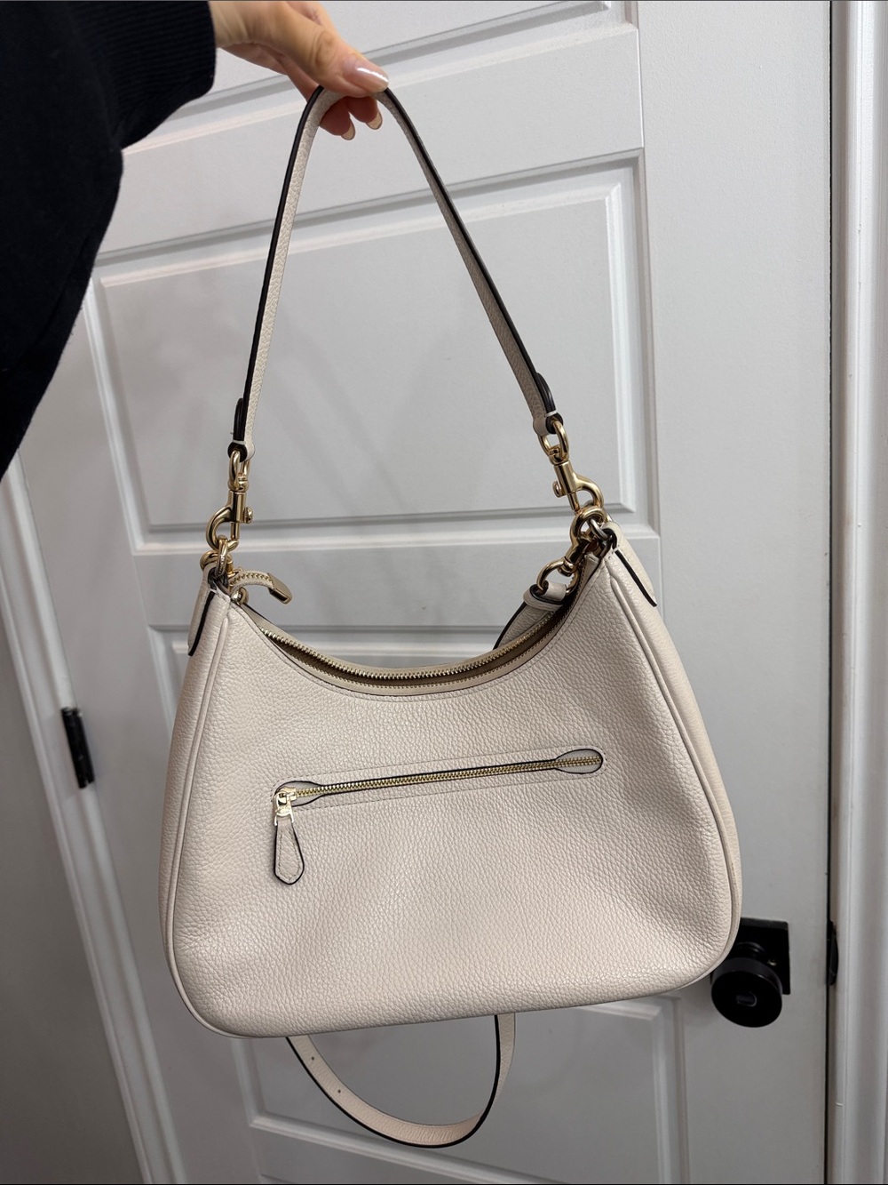Coach Pebbled Leather Shoulder Bag in Chalk/Gold - Picture 4 of 9